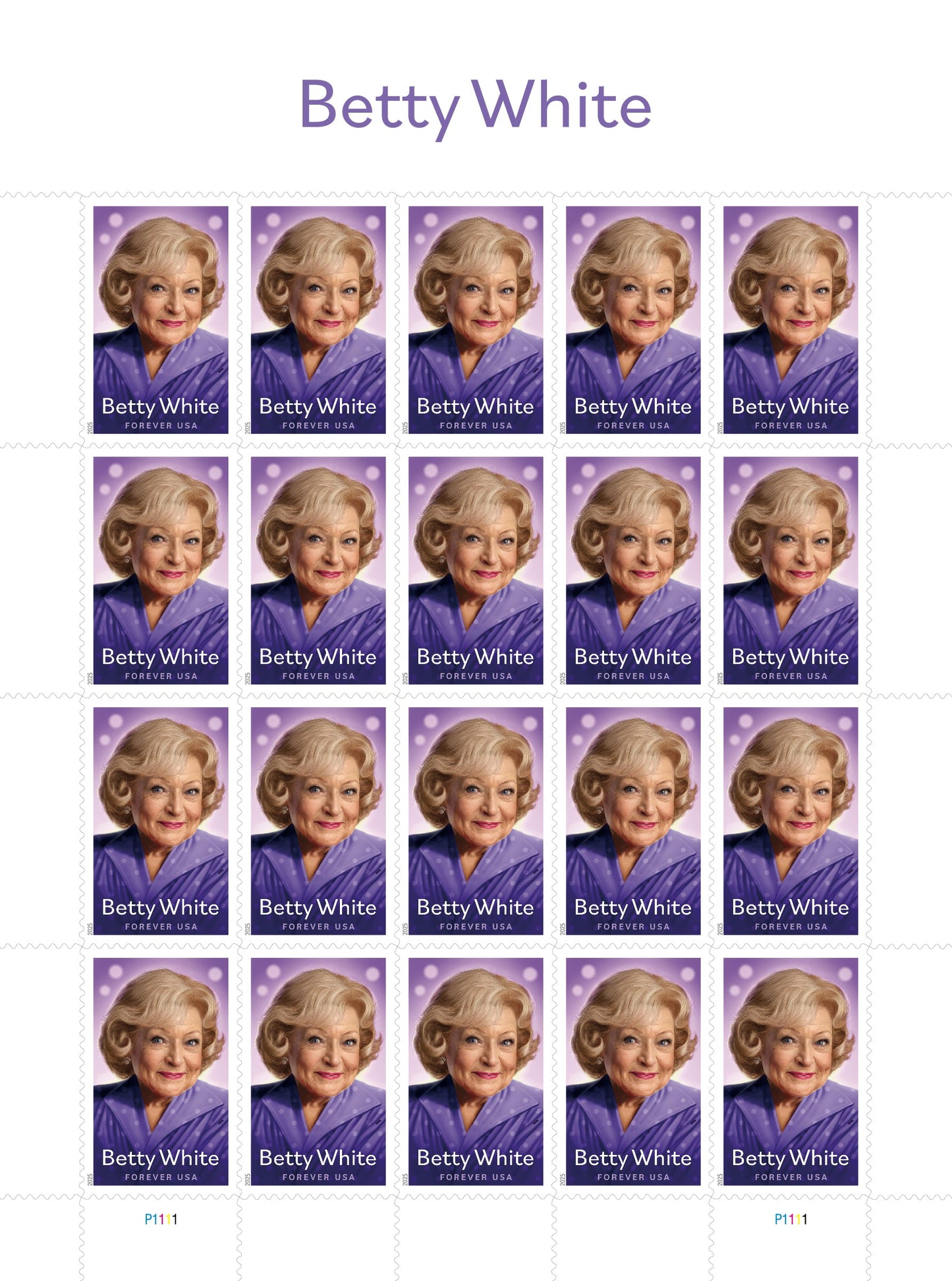 Betty White Forever First Class Postage Stamps