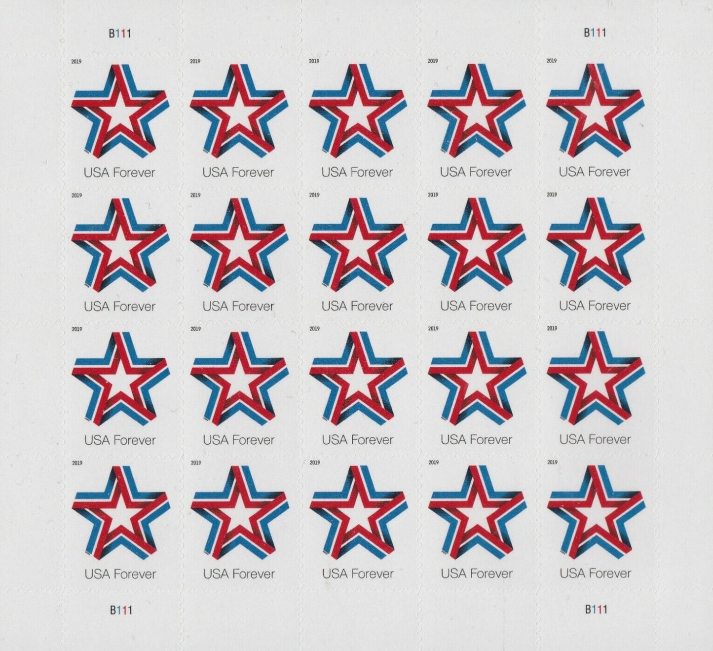 Star Ribbon Forever First Class Postage Stamps - Mailboxes of Flushing