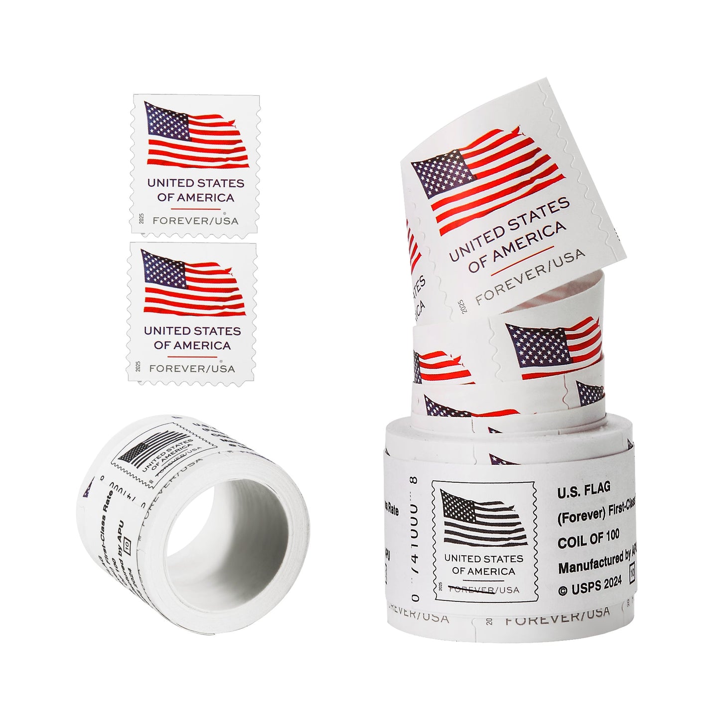2025 US Flags Booklets / Rolls Forever First Class Postage Stamps