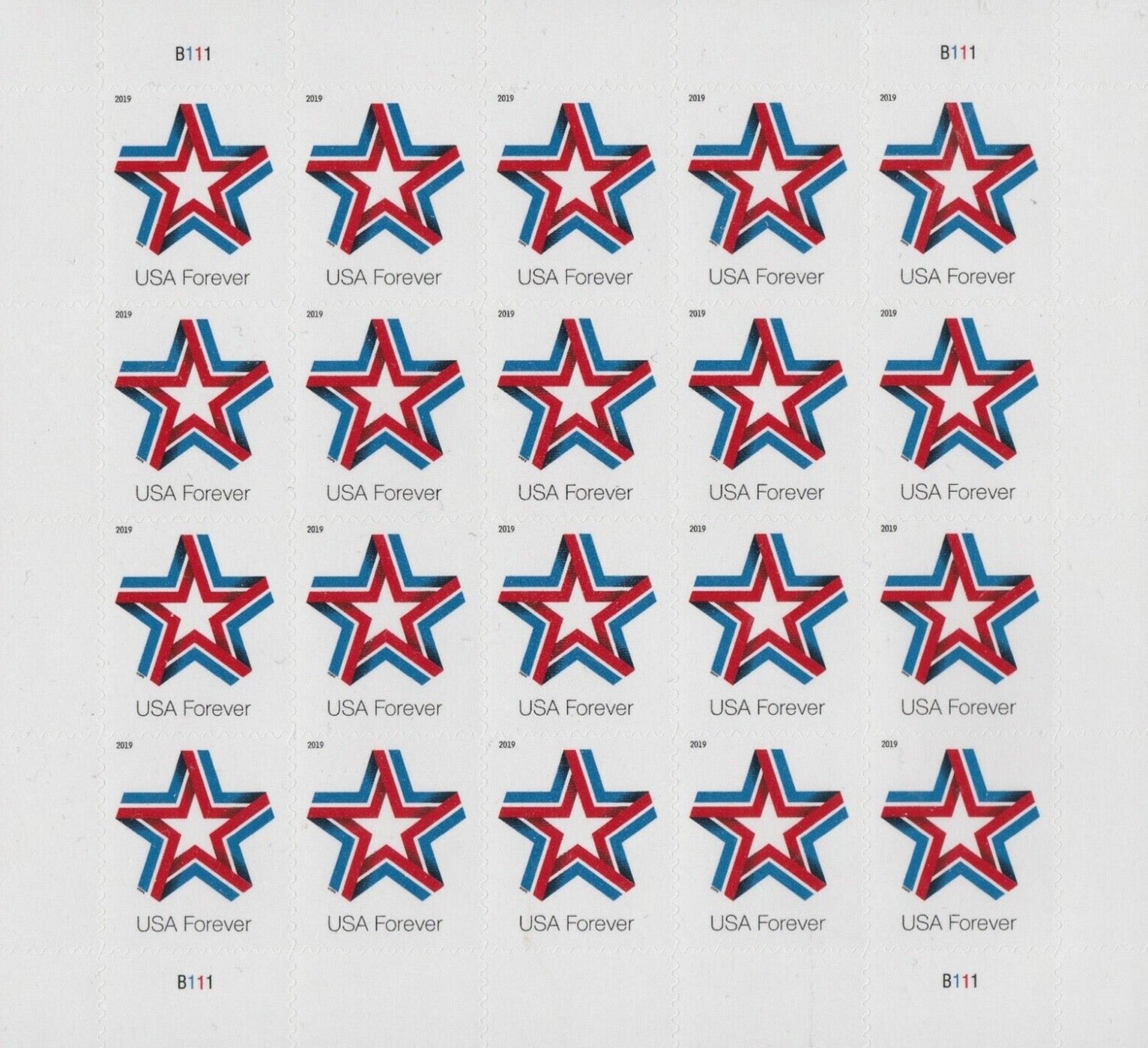 Star Ribbon Forever First Class Postage Stamps - Mailboxes of Flushing