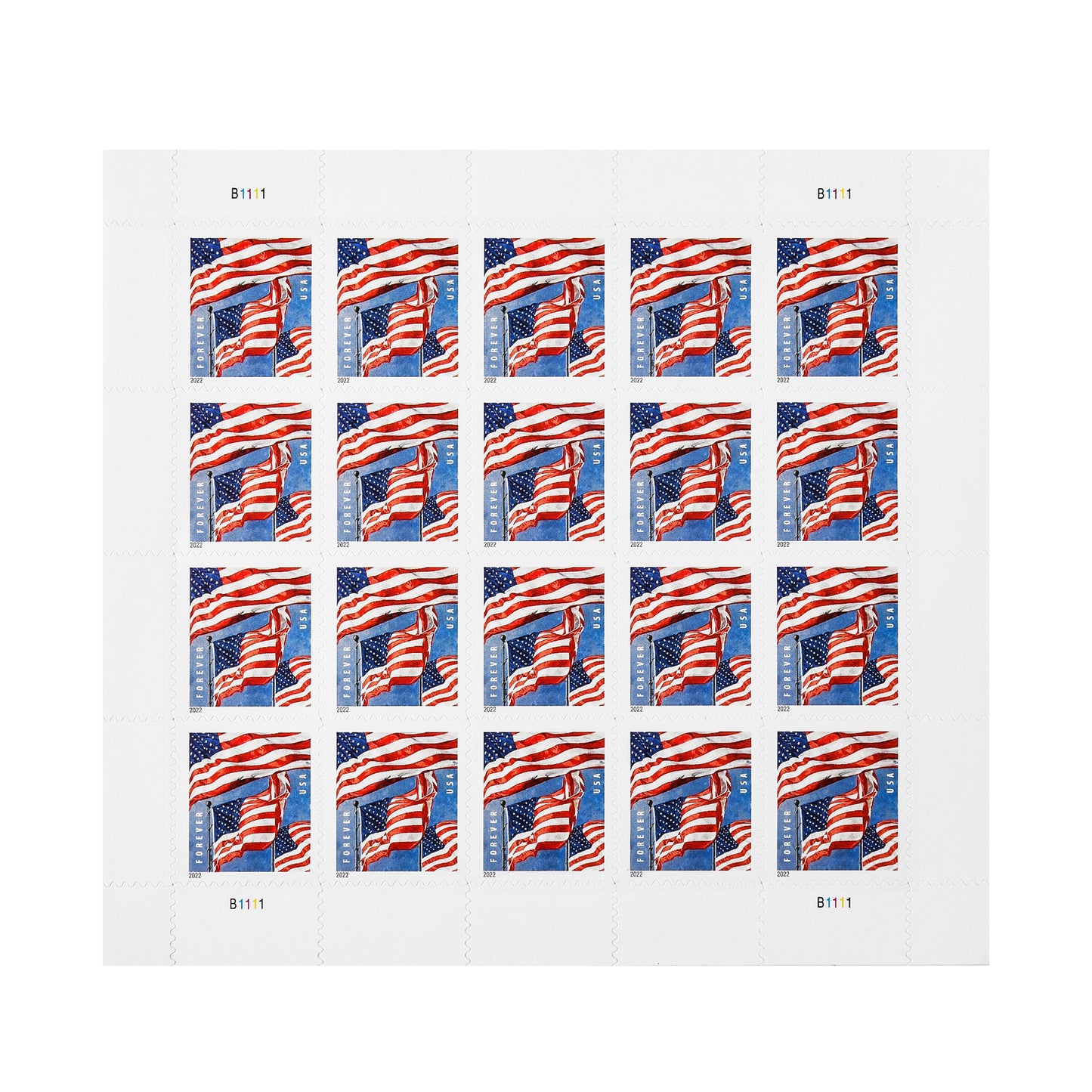 2022 US Flags (Sheets / Rolls) Forever First Class Postage Stamps