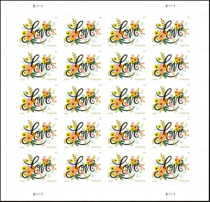 Love Flourishes Forever First Class Postage Stamps - Mailboxes of Flushing