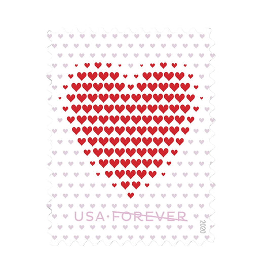 Made of Hearts Forever First Class Postage Stamps - Mailboxes of Flushing