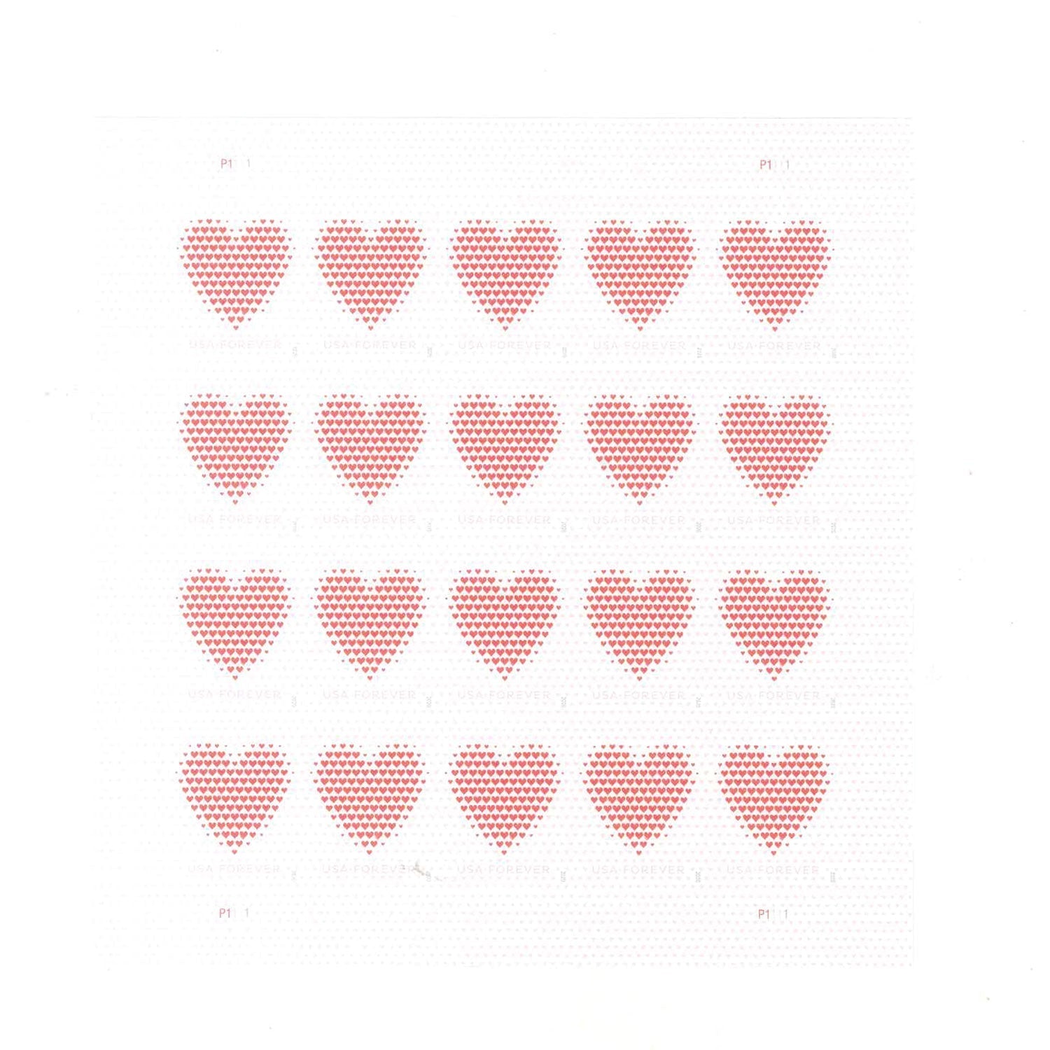 Made of Hearts Forever First Class Postage Stamps - Mailboxes of Flushing