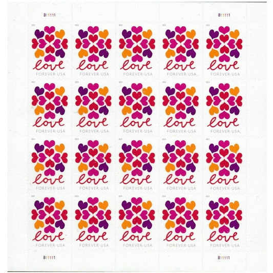 2019 Love Hearts Blossom Forever First Class Postage Stamps - Mailboxes of Flushing