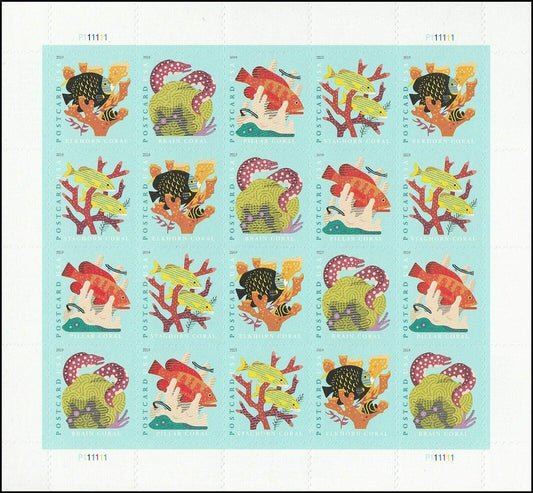 Coral Reefs Forever Postcard Stamps - Mailboxes of Flushing
